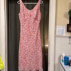 Floral Pink Sleeveless Dress